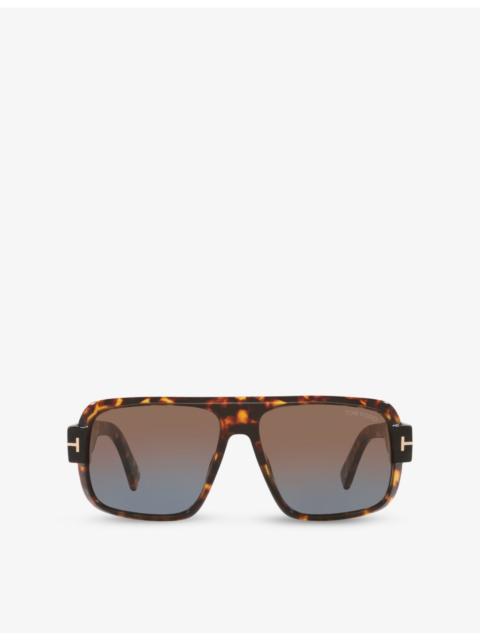 TOM FORD TR001833 Pilot-Frame Tortoiseshell Acetate Sunglasses
