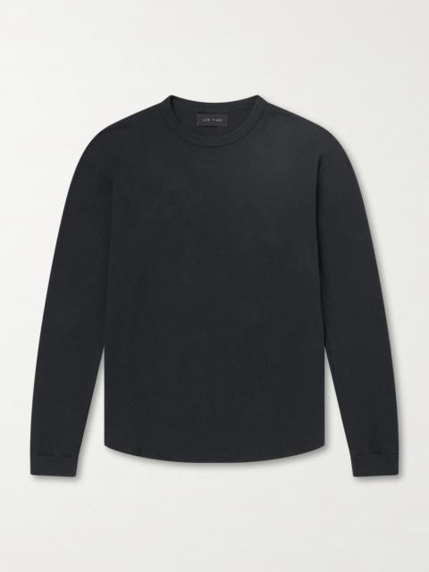 LES TIEN Thermal Waffle-Knit Cotton-Blend Sweater