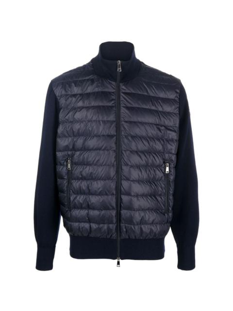 padded-panel knitted jacket