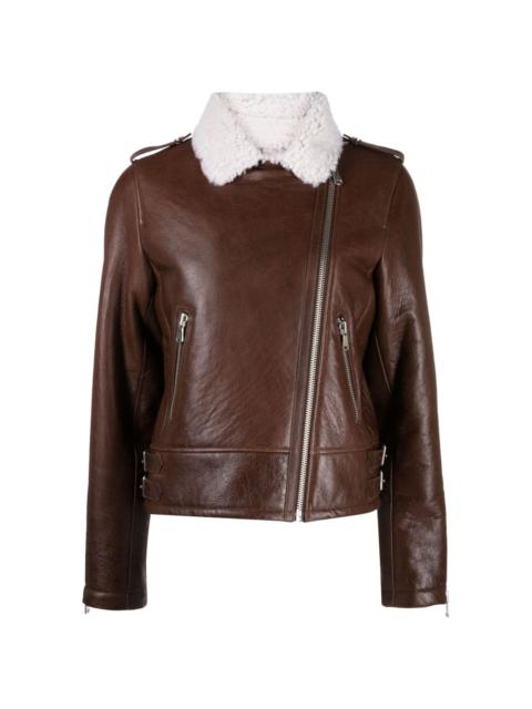 Yves Salomon shearling-collar leather jacket