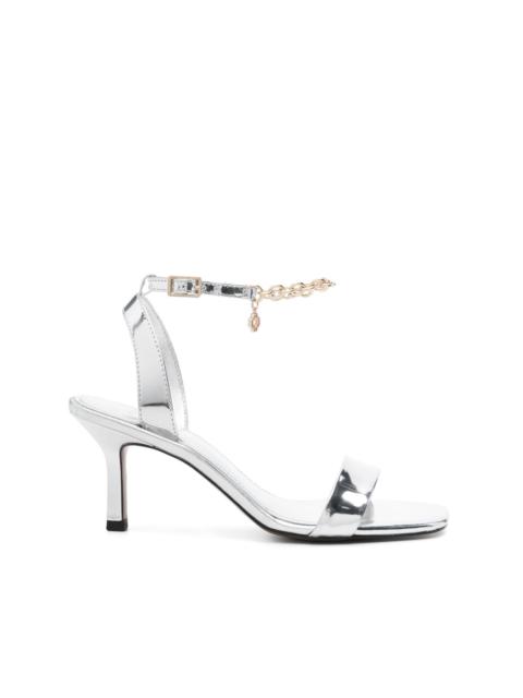 maje 75mm mirror-effect leather sandals