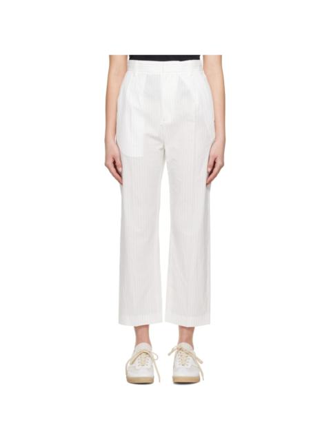 MM6 Maison Margiela White Pinstripe Trousers