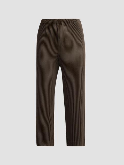 ISSEY MIYAKE Men Pleated Knit Pants - Shade Grayish Brown