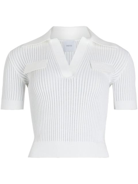 PATOU ribbed knit polo top