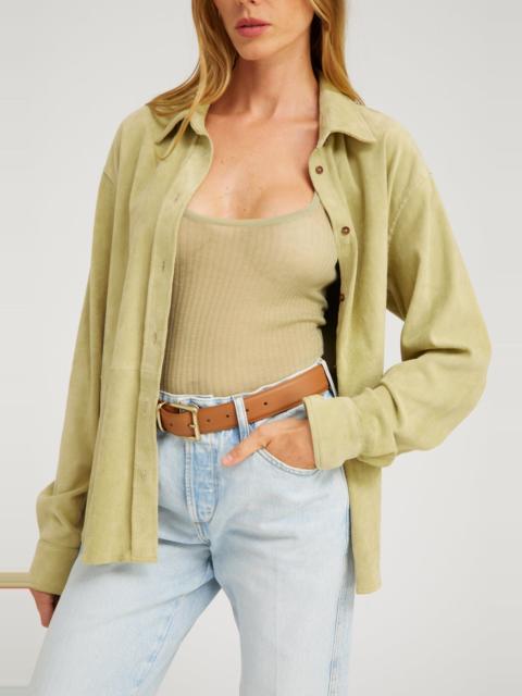 SPRWMN SUEDE ELISE BUTTON DOWN
