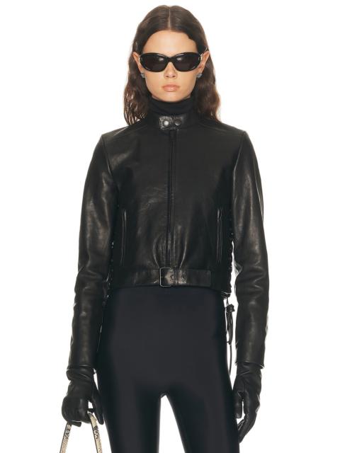 BALENCIAGA Lace Up Biker Jacket