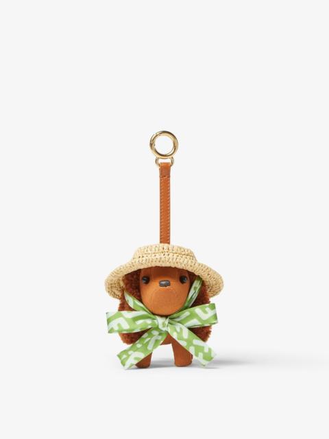 FENDI Itina Fendi Charm Brown microfiber and shearling charm