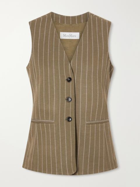 Max Mara Pinstriped Twill Vest