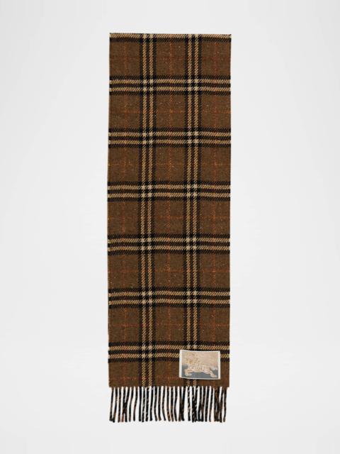 Men's Reversible Check to Herringbone Scarf