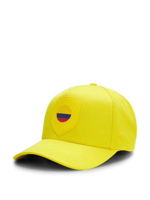 BOSS LOGO CAP IN LUSTROUS TWILL WITH COUNTRY-FLAG BADGE