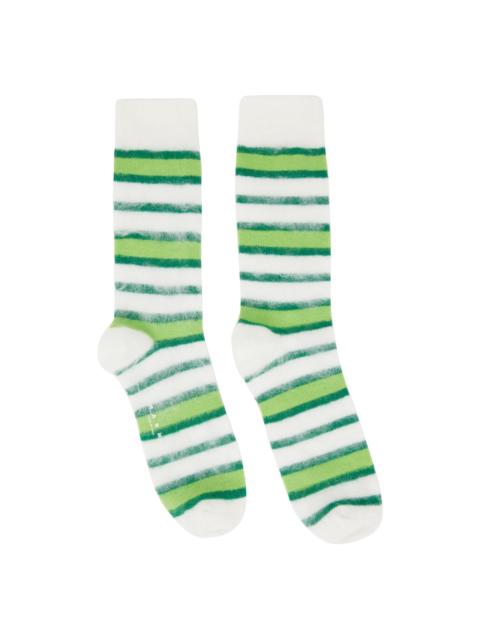 SSENSE Exclusive White & Green Socks