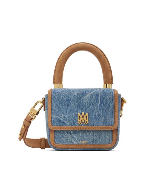 AMIRI Blue Denim Suede Micro MA Bag