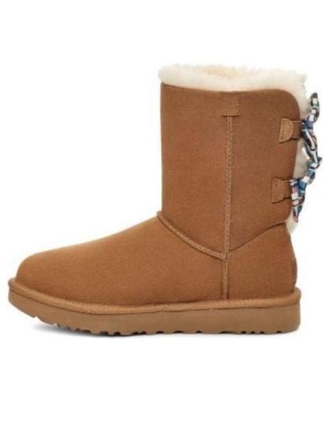 UGG (WMNS) UGG Checkered Bow Snow Boots 'Brown' 1138131-CHE