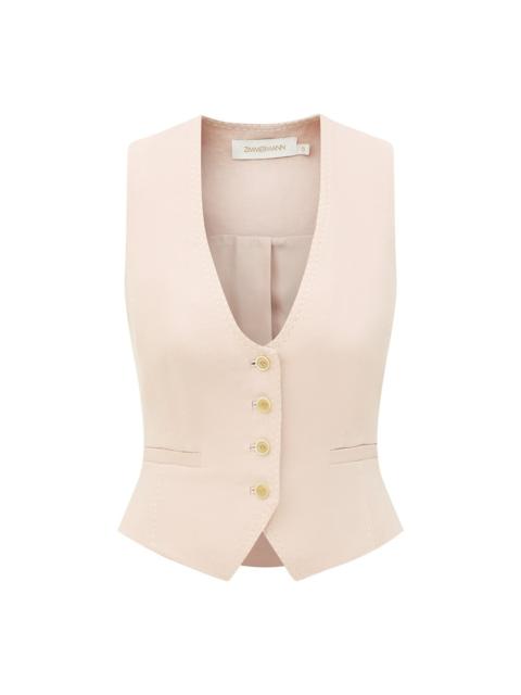 Zimmermann CLASH LINEN SCOOP WAISTCOAT