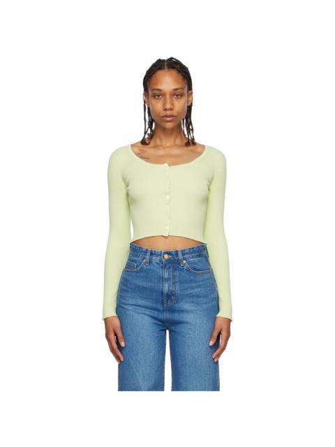 ARCH THE Green Scoop Neck Cardigan