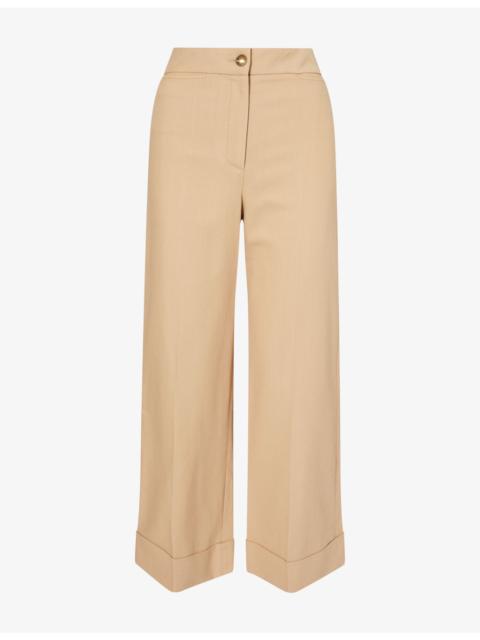 VERONICA BEARD Darrell Wide-Leg Cotton-Blend Trousers