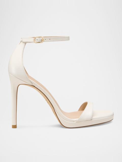 Stuart Weitzman Nudist Patent Ankle-Strap Platform Sandals