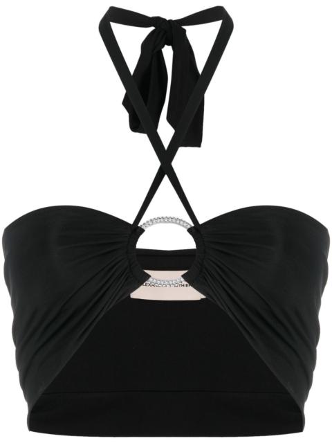 ALEXANDRE VAUTHIER embellished-ring halterneck crop top