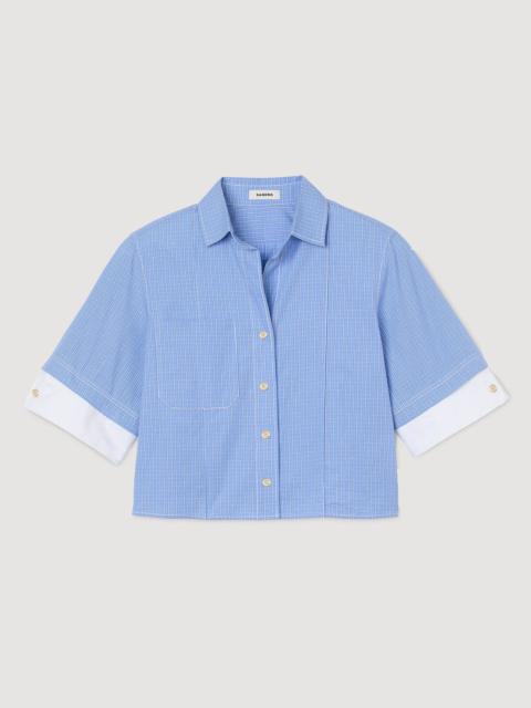 Sandro OVERSIZED CHECK SHIRT