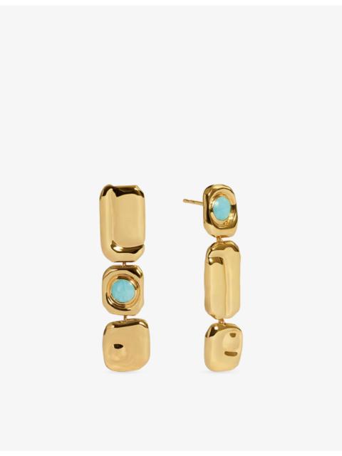 MONICA VINADER Amaia Gemstone Cocktail 18ct Yellow-Gold Vermeil And Amazonite Drop Earrings
