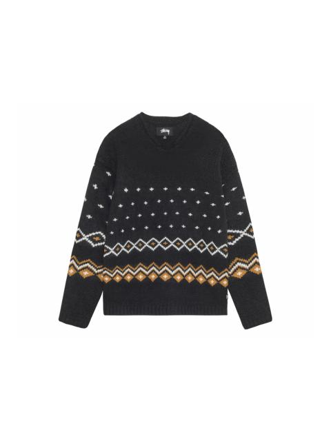 Stüssy Stussy Roll Neck Fairisle Sweater Charcoal