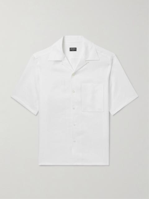 ZEGNA Convertible-Collar Oasi Linen Shirt