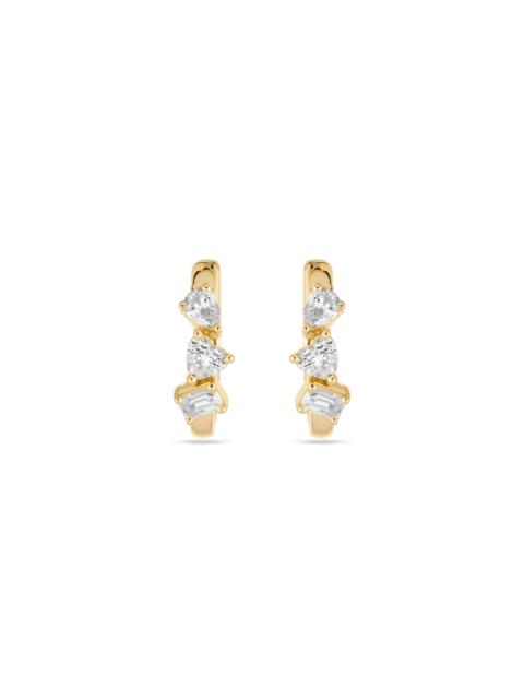 STONE AND STRAND LAB-Created Diamond Mini Carnival Hoops