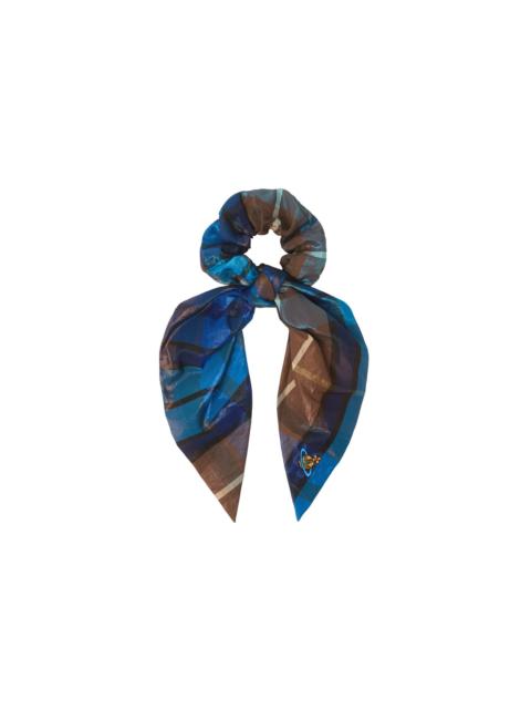 Vivienne Westwood SCRUNCHIE LARGE - SHINY BLUE/BROWN