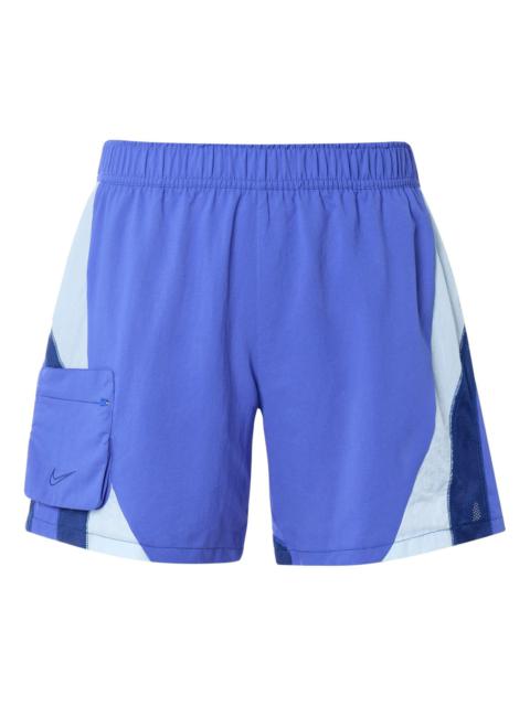 Nike Nike Loose Big Pocket Splicing Design Sports Training Shorts Blue CU5019-430