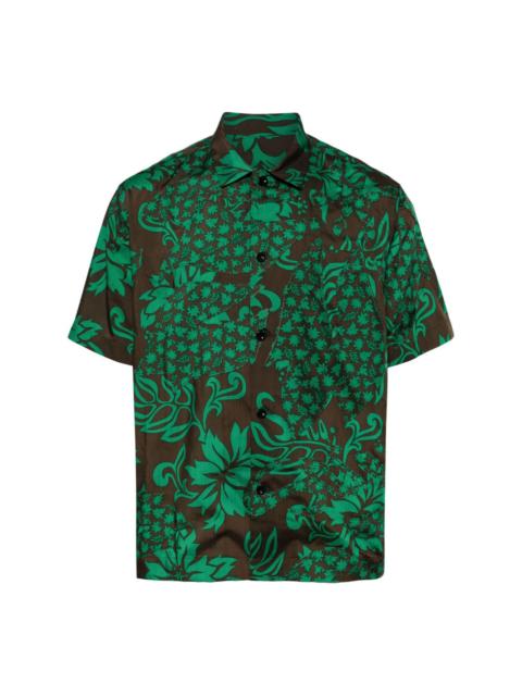 sacai floral-print cotton shirt