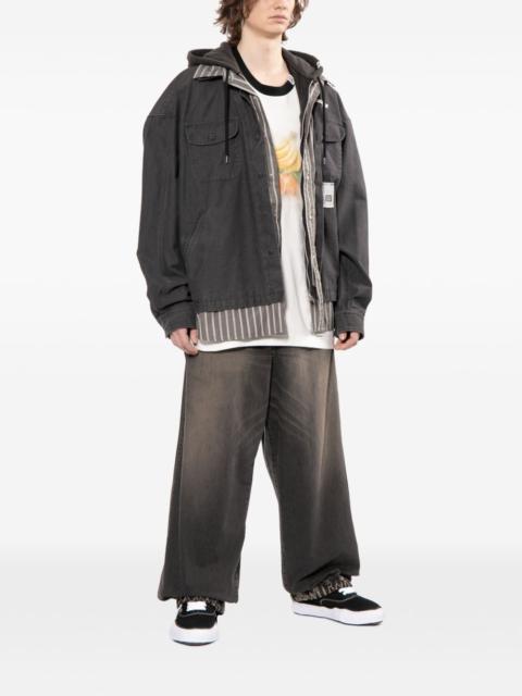 Maison MIHARAYASUHIRO striped hooded jacket