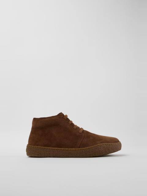 CAMPER Peu Terreno Brown Suede Ankle Boots for Men.