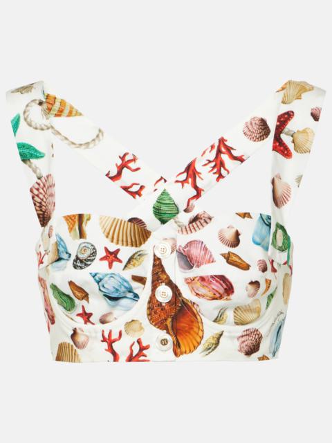 Dolce & Gabbana Capri printed cotton crop top