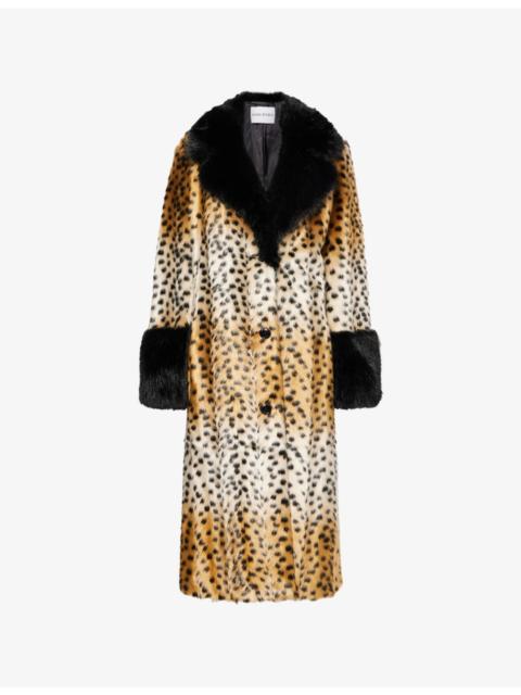 STAND STUDIO Filippa Leopard-Print Faux-Fur Coat