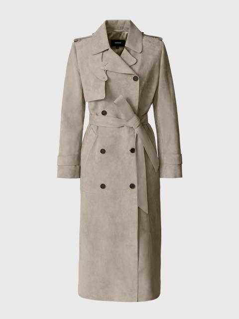 MACKAGE GAEL-SU Maxi Suede Trench Coat