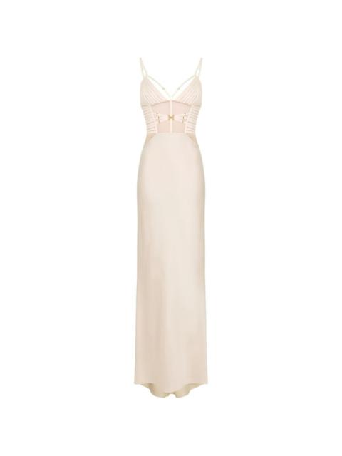 ELISABETTA FRANCHI tulle-inserts maxi dress