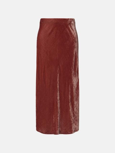 velvet Felicity velvet midi skirt