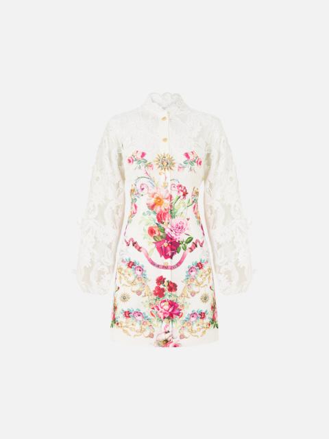 CAMILLA LACE SLEEVE MINI DRESS TORERO LIBERTINE