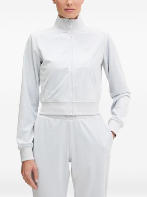 GUESS USA rhinestone-embellished zip-up sweatshirt