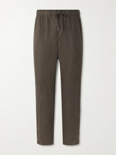 JAMES PERSE Straight-Leg Garment-Dyed Linen Drawstring Trousers