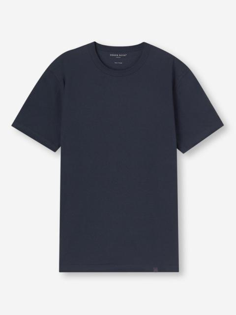 Derek Rose Men's T-Shirt Barny Pima Cotton Navy