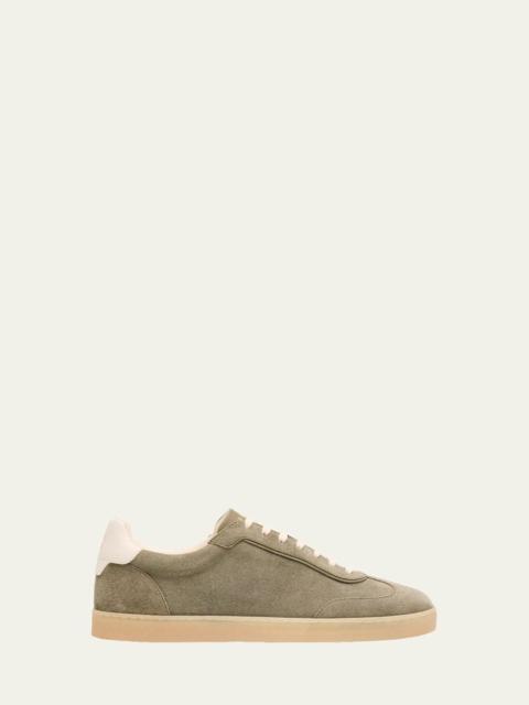 Brunello Cucinelli Men's Suede T-Toe Low-Top Sneakers