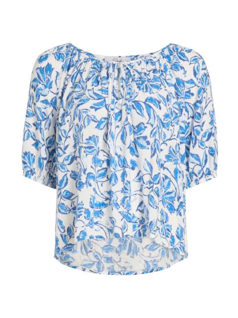 Rails Women's Kirstie Botanical Print Linen-Blend Top - Azure Jasmine
