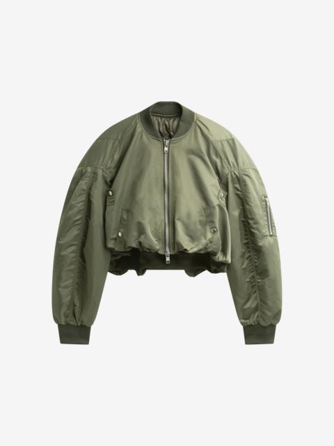 The Frankie Shop Skagen Cropped Trapeze Bomber Jacket - Olive