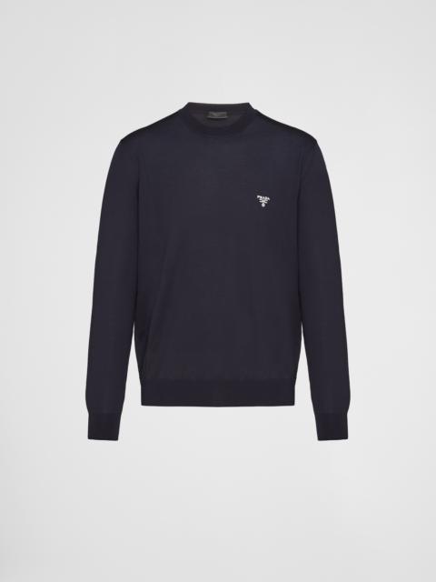 Superfine wool crew-neck sweater