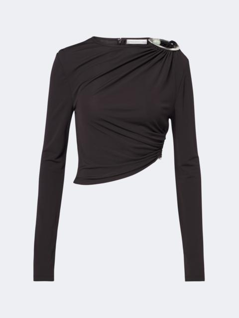 CHRISTOPHER ESBER Orica Crystal ruched jersey crop top