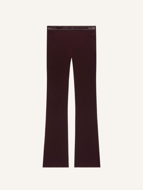 courrèges VINYL AND KNIT FLARE PANTS