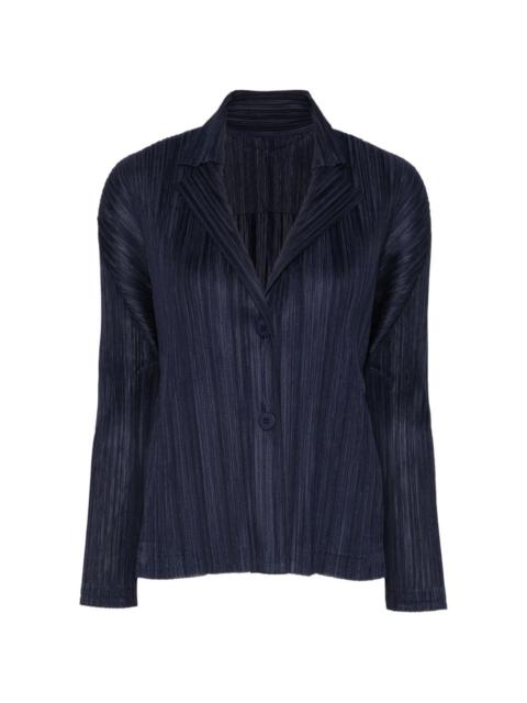 Pleats Please Issey Miyake pleated notch-lapel jacket