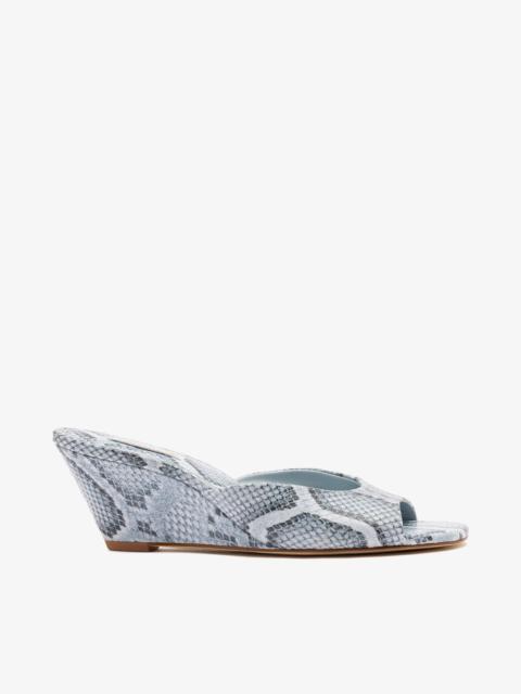Larroudé Vivi Wedge Mule Maya Python Leather