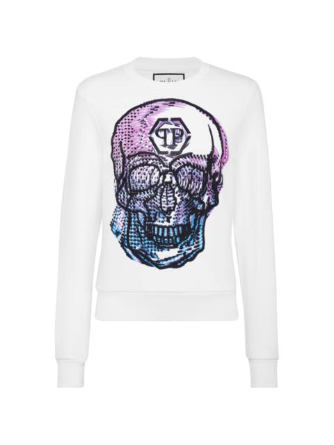 Skull crystal-embellished sweatshirt